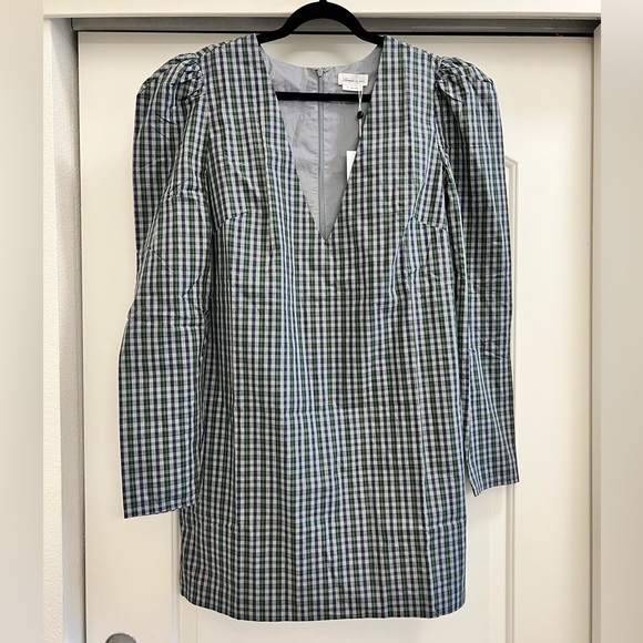 NWT Lovers + Friends  Reyes Plaid Puff Sleeve Mini Dress - Picture 4 of 10
